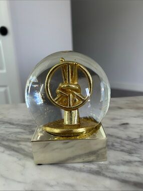 CB2 Gold Knot Glass Globe Sculpture